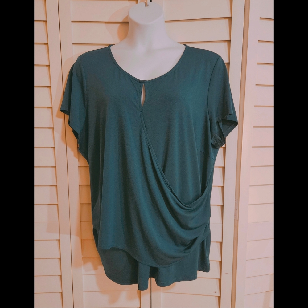Women's Plus 26/28 Dark Teal Green Top by Avenue